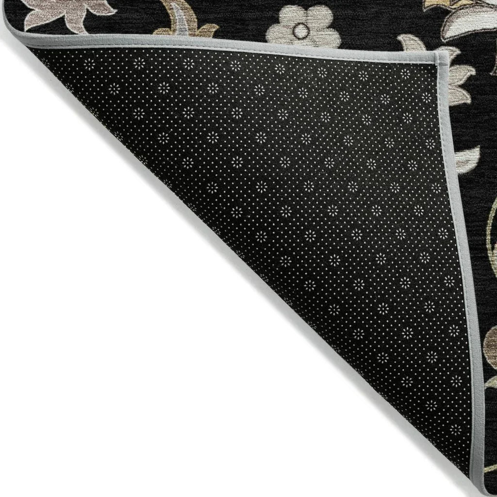 Aveline Black Washable Indoor-Outdoor Rug-Outdoor Rugs-LOOMLAN Rugs-LOOMLAN