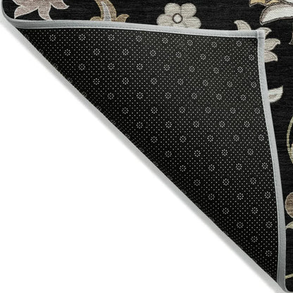 Aveline Black Washable Indoor-Outdoor Rug-Outdoor Rugs-LOOMLAN Rugs-LOOMLAN