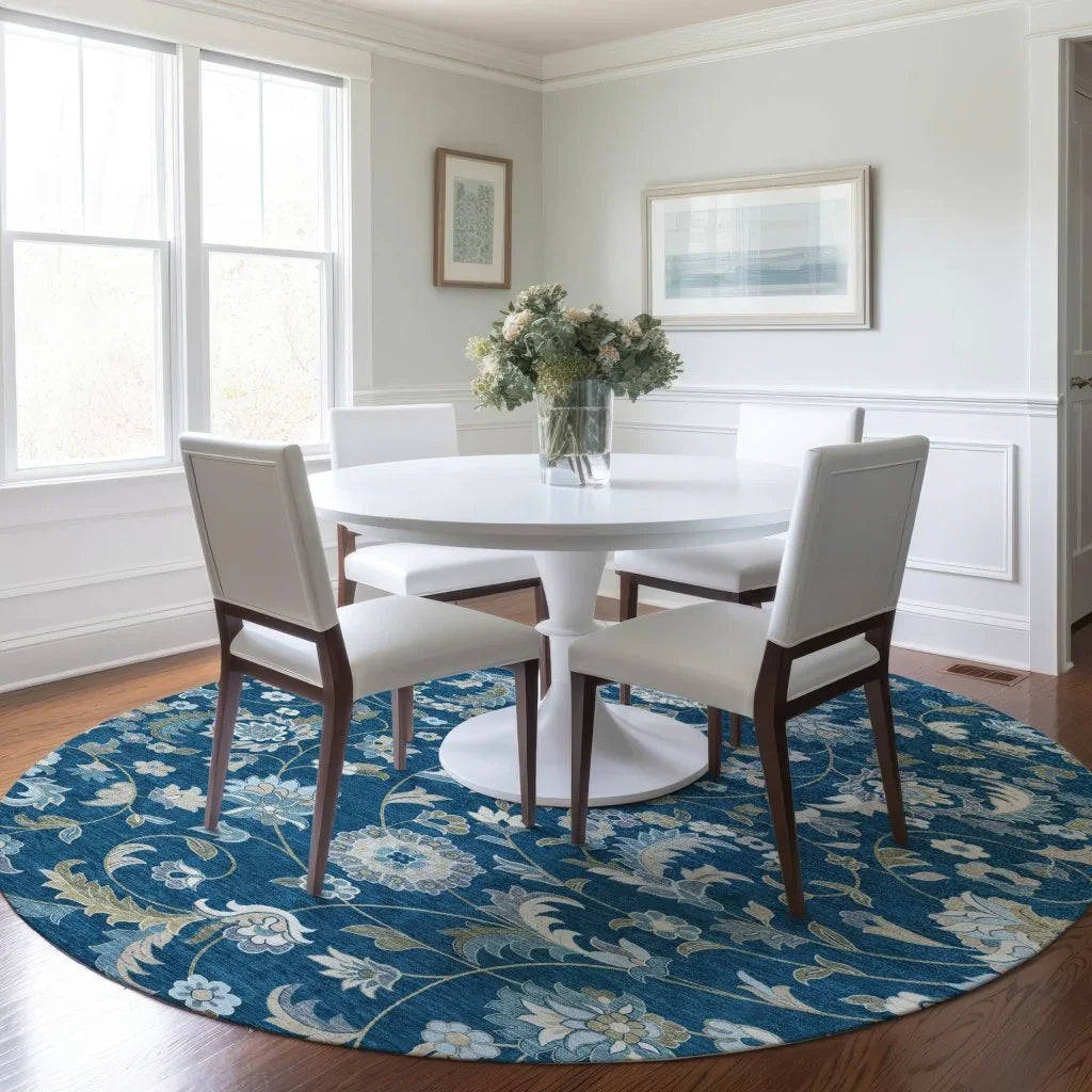 Aveline Blue Washable Indoor-Outdoor Rug-Outdoor Rugs-LOOMLAN Rugs-LOOMLAN