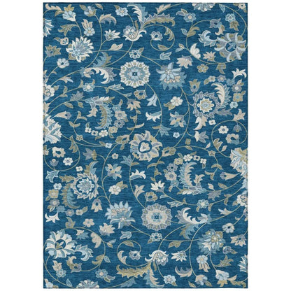 Aveline Blue Washable Indoor-Outdoor Rug-Outdoor Rugs-LOOMLAN Rugs-2'6" x 3'10"-LOOMLAN