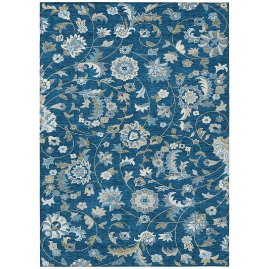Aveline Blue Washable Indoor-Outdoor Rug-Outdoor Rugs-LOOMLAN Rugs-2'6" x 3'10"-LOOMLAN