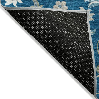 Aveline Blue Washable Indoor-Outdoor Rug-Outdoor Rugs-LOOMLAN Rugs-LOOMLAN