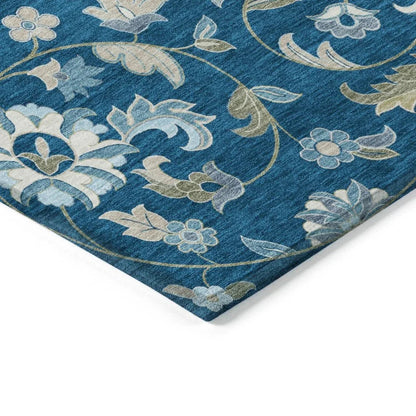 Aveline Blue Washable Indoor-Outdoor Rug-Outdoor Rugs-LOOMLAN Rugs-LOOMLAN