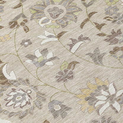 Aveline Brown Washable Indoor-Outdoor Rug-Outdoor Rugs-LOOMLAN Rugs-LOOMLAN