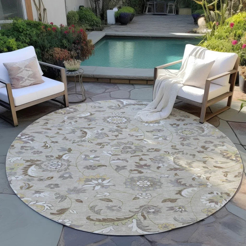 Aveline Brown Washable Indoor-Outdoor Rug-Outdoor Rugs-LOOMLAN Rugs-LOOMLAN