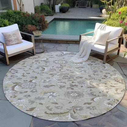 Aveline Brown Washable Indoor-Outdoor Rug-Outdoor Rugs-LOOMLAN Rugs-LOOMLAN