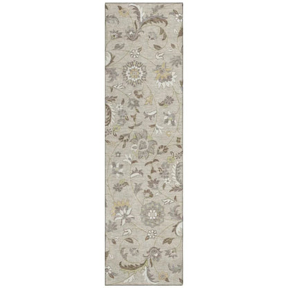 Aveline Brown Washable Indoor-Outdoor Rug-Outdoor Rugs-LOOMLAN Rugs-2'3" x 7'6"-LOOMLAN