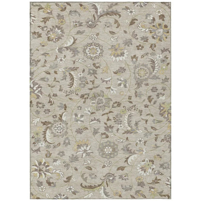 Aveline Brown Washable Indoor-Outdoor Rug-Outdoor Rugs-LOOMLAN Rugs-2'6" x 3'10"-LOOMLAN