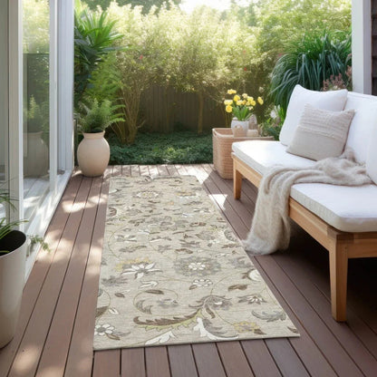 Aveline Brown Washable Indoor-Outdoor Rug-Outdoor Rugs-LOOMLAN Rugs-LOOMLAN