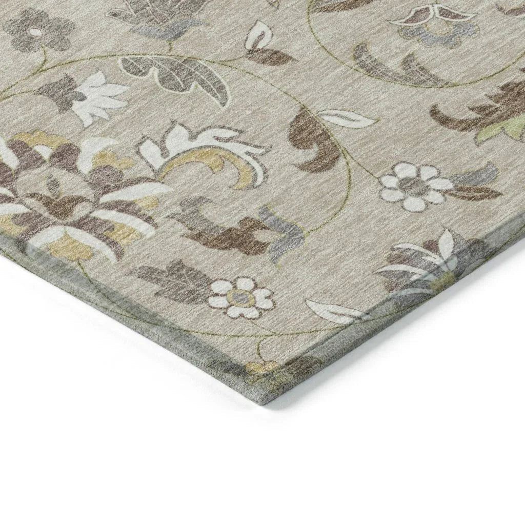 Aveline Brown Washable Indoor-Outdoor Rug-Outdoor Rugs-LOOMLAN Rugs-LOOMLAN