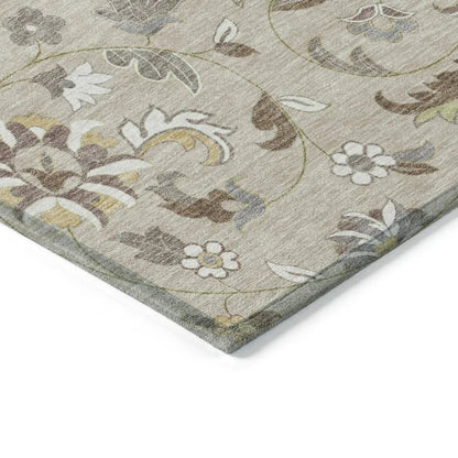 Aveline Brown Washable Indoor-Outdoor Rug-Outdoor Rugs-LOOMLAN Rugs-LOOMLAN