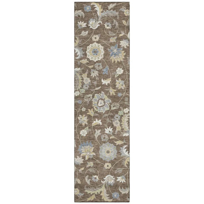 Aveline Chocolate Washable Indoor-Outdoor Rug-Outdoor Rugs-LOOMLAN Rugs-2'3" x 7'6"-LOOMLAN