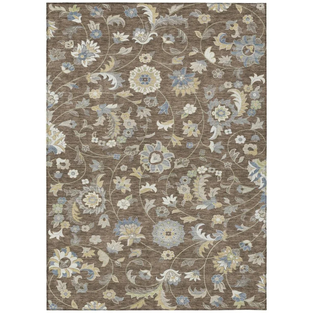 Aveline Chocolate Washable Indoor-Outdoor Rug-Outdoor Rugs-LOOMLAN Rugs-2'6" x 3'10"-LOOMLAN