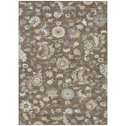 Aveline Chocolate Washable Indoor-Outdoor Rug-Outdoor Rugs-LOOMLAN Rugs-2'6" x 3'10"-LOOMLAN