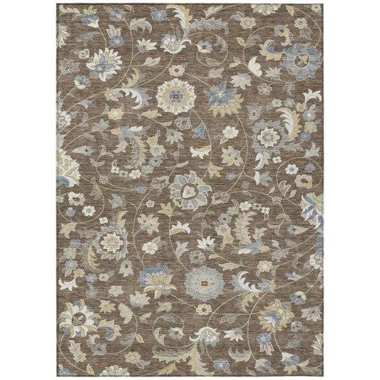 Aveline Chocolate Washable Indoor-Outdoor Rug-Outdoor Rugs-LOOMLAN Rugs-2'6" x 3'10"-LOOMLAN