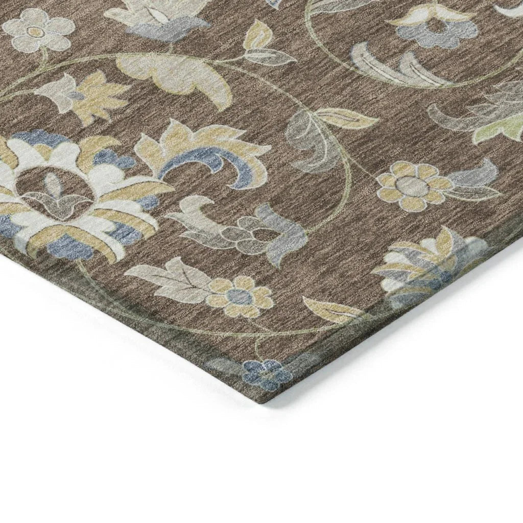 Aveline Chocolate Washable Indoor-Outdoor Rug-Outdoor Rugs-LOOMLAN Rugs-LOOMLAN