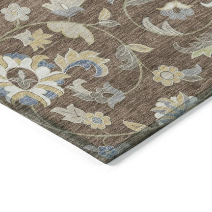 Aveline Chocolate Washable Indoor-Outdoor Rug-Outdoor Rugs-LOOMLAN Rugs-LOOMLAN