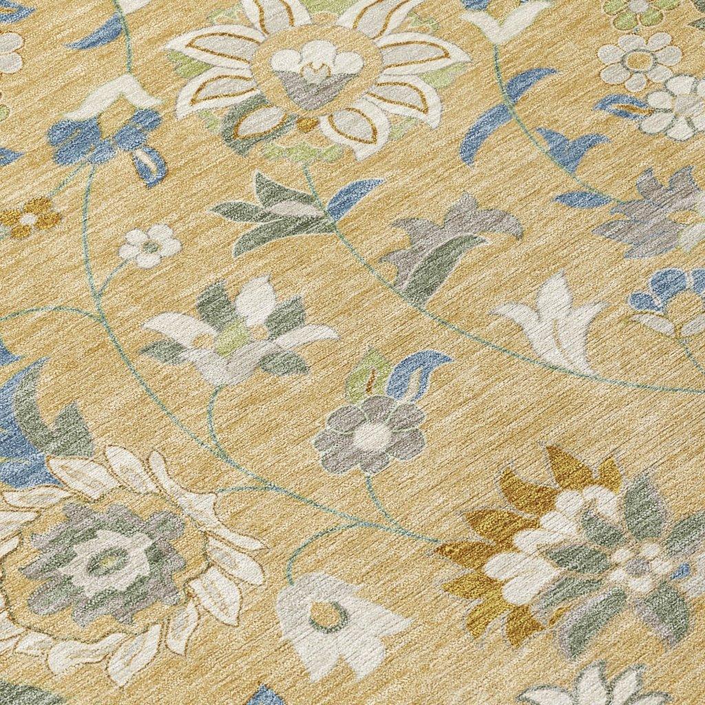 Aveline Gold Washable Indoor-Outdoor Rug-Outdoor Rugs-LOOMLAN Rugs-LOOMLAN