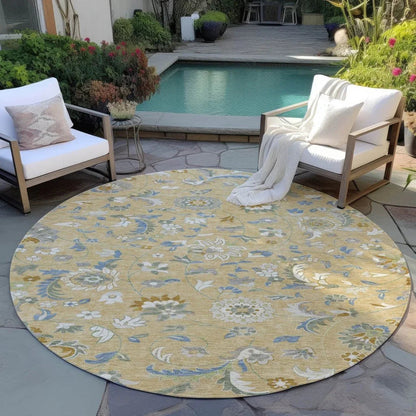 Aveline Gold Washable Indoor-Outdoor Rug-Outdoor Rugs-LOOMLAN Rugs-LOOMLAN