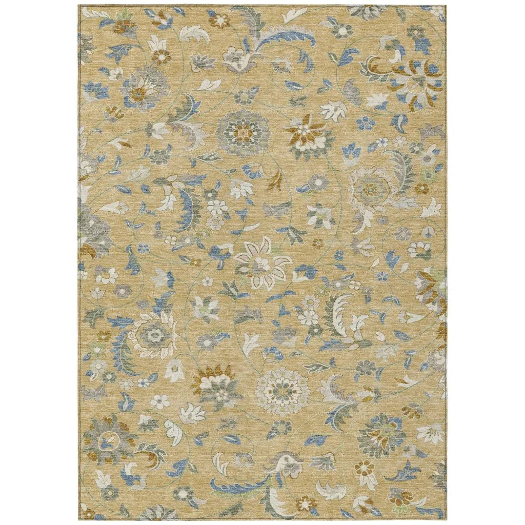 Aveline Gold Washable Indoor-Outdoor Rug-Outdoor Rugs-LOOMLAN Rugs-2'6" x 3'10"-LOOMLAN