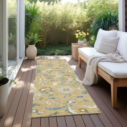 Aveline Gold Washable Indoor-Outdoor Rug-Outdoor Rugs-LOOMLAN Rugs-LOOMLAN