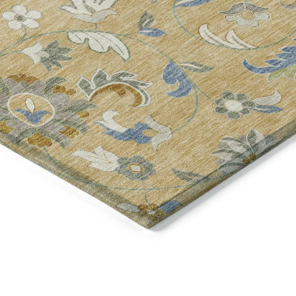 Aveline Gold Washable Indoor-Outdoor Rug-Outdoor Rugs-LOOMLAN Rugs-LOOMLAN
