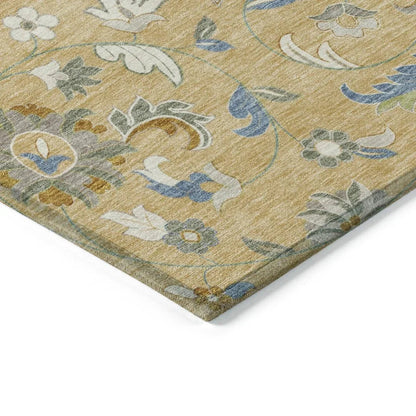 Aveline Gold Washable Indoor-Outdoor Rug-Outdoor Rugs-LOOMLAN Rugs-LOOMLAN