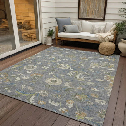 Aveline Gray Washable Indoor-Outdoor Rug-Outdoor Rugs-LOOMLAN Rugs-LOOMLAN