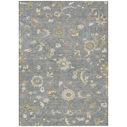 Aveline Gray Washable Indoor-Outdoor Rug-Outdoor Rugs-LOOMLAN Rugs-2'6" x 3'10"-LOOMLAN