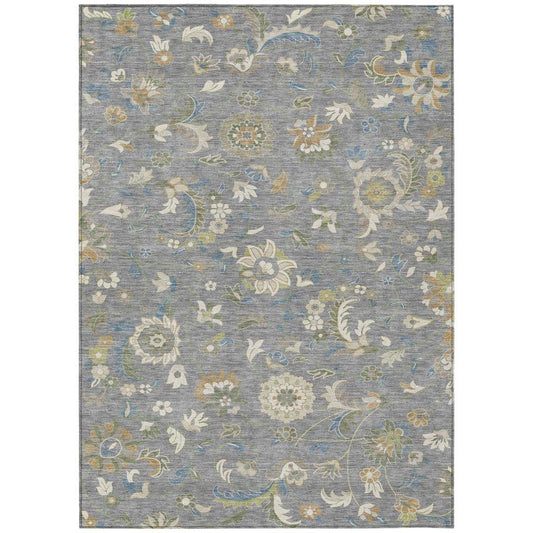 Aveline Gray Washable Indoor-Outdoor Rug-Outdoor Rugs-LOOMLAN Rugs-2'6" x 3'10"-LOOMLAN