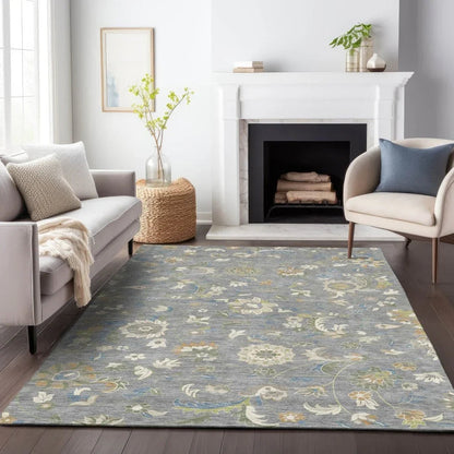 Aveline Gray Washable Indoor-Outdoor Rug-Outdoor Rugs-LOOMLAN Rugs-LOOMLAN