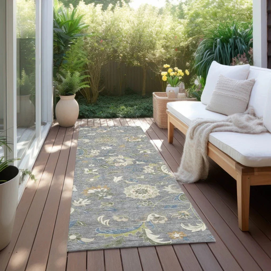 Aveline Gray Washable Indoor-Outdoor Rug-Outdoor Rugs-LOOMLAN Rugs-LOOMLAN