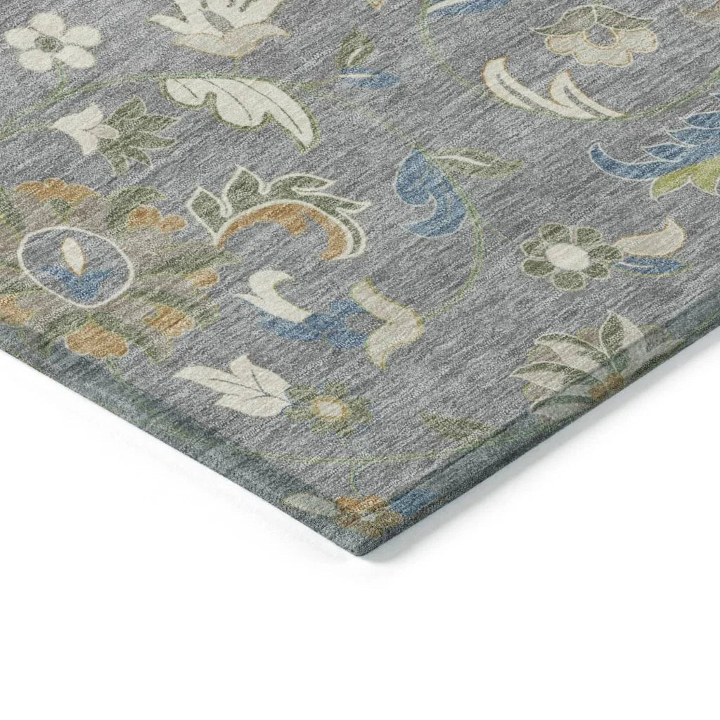 Aveline Gray Washable Indoor-Outdoor Rug-Outdoor Rugs-LOOMLAN Rugs-LOOMLAN