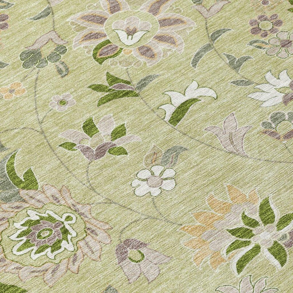Aveline Green Washable Indoor-Outdoor Rug-Outdoor Rugs-LOOMLAN Rugs-LOOMLAN