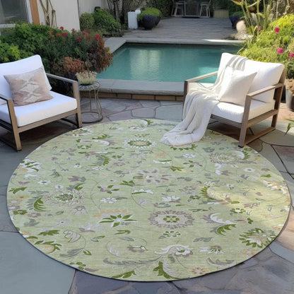 Aveline Green Washable Indoor-Outdoor Rug-Outdoor Rugs-LOOMLAN Rugs-LOOMLAN