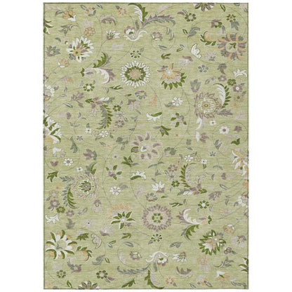 Aveline Green Washable Indoor-Outdoor Rug-Outdoor Rugs-LOOMLAN Rugs-2'6" x 3'10"-LOOMLAN