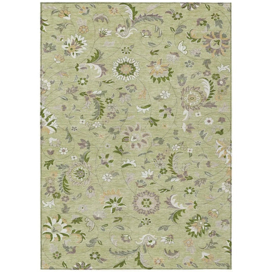 Aveline Green Washable Indoor-Outdoor Rug-Outdoor Rugs-LOOMLAN Rugs-2'6" x 3'10"-LOOMLAN