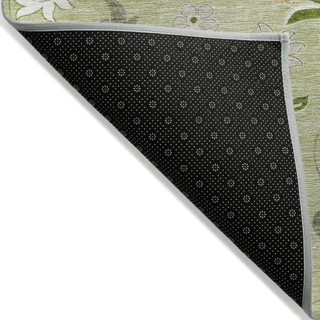 Aveline Green Washable Indoor-Outdoor Rug-Outdoor Rugs-LOOMLAN Rugs-LOOMLAN