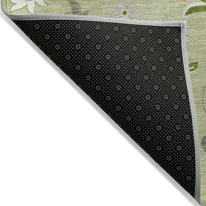 Aveline Green Washable Indoor-Outdoor Rug-Outdoor Rugs-LOOMLAN Rugs-LOOMLAN