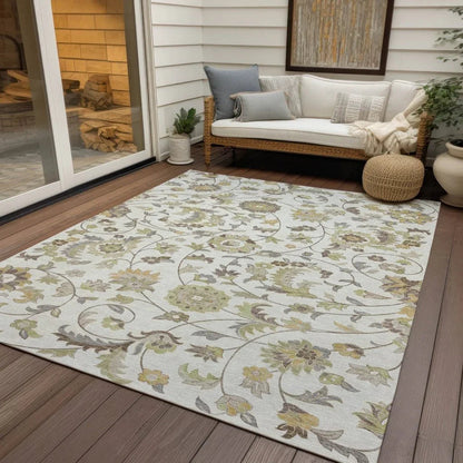 Aveline Ivory Washable Indoor-Outdoor Rug-Outdoor Rugs-LOOMLAN Rugs-LOOMLAN
