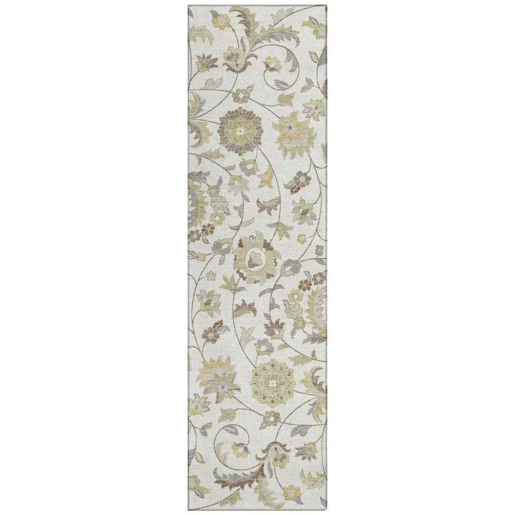 Aveline Ivory Washable Indoor-Outdoor Rug-Outdoor Rugs-LOOMLAN Rugs-2'3" x 7'6"-LOOMLAN