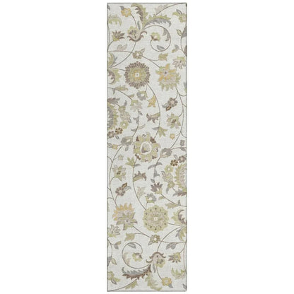 Aveline Ivory Washable Indoor-Outdoor Rug-Outdoor Rugs-LOOMLAN Rugs-2'3" x 7'6"-LOOMLAN