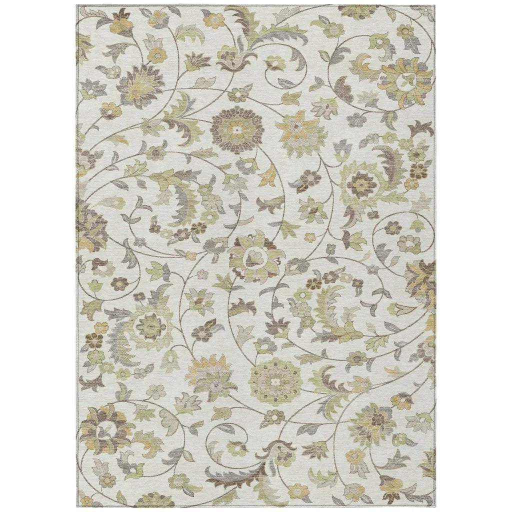 Aveline Ivory Washable Indoor-Outdoor Rug-Outdoor Rugs-LOOMLAN Rugs-2'6" x 3'10"-LOOMLAN
