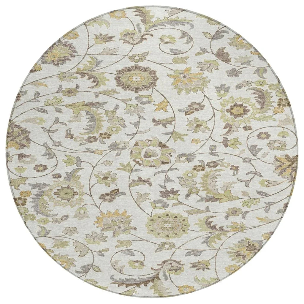 Aveline Ivory Washable Indoor-Outdoor Rug-Outdoor Rugs-LOOMLAN Rugs-8' x 8'-LOOMLAN