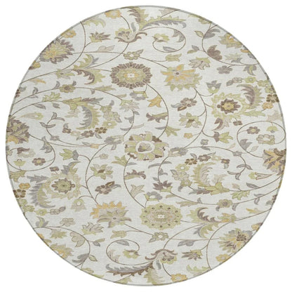 Aveline Ivory Washable Indoor-Outdoor Rug-Outdoor Rugs-LOOMLAN Rugs-8' x 8'-LOOMLAN