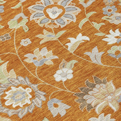 Aveline Orange Washable Indoor-Outdoor Rug-Outdoor Rugs-LOOMLAN Rugs-LOOMLAN