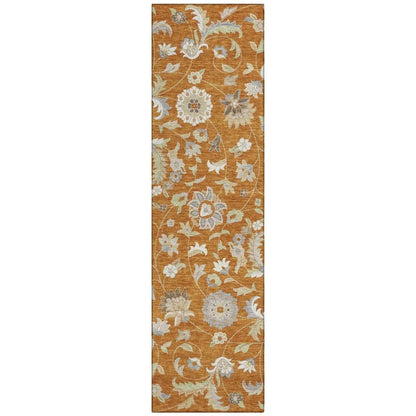 Aveline Orange Washable Indoor-Outdoor Rug-Outdoor Rugs-LOOMLAN Rugs-2'3" x 7'6"-LOOMLAN