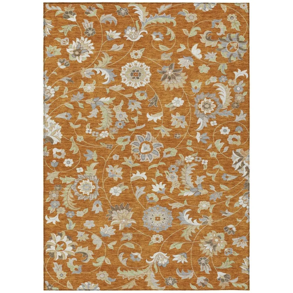 Aveline Orange Washable Indoor-Outdoor Rug-Outdoor Rugs-LOOMLAN Rugs-2'6" x 3'10"-LOOMLAN