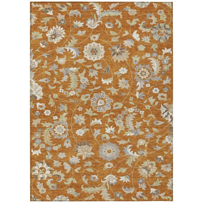 Aveline Orange Washable Indoor-Outdoor Rug-Outdoor Rugs-LOOMLAN Rugs-2'6" x 3'10"-LOOMLAN