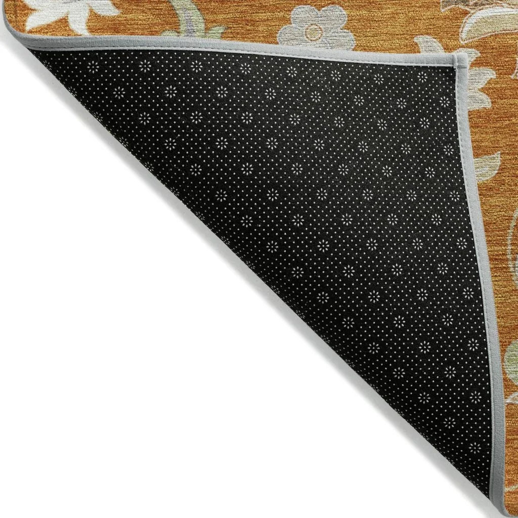 Aveline Orange Washable Indoor-Outdoor Rug-Outdoor Rugs-LOOMLAN Rugs-LOOMLAN